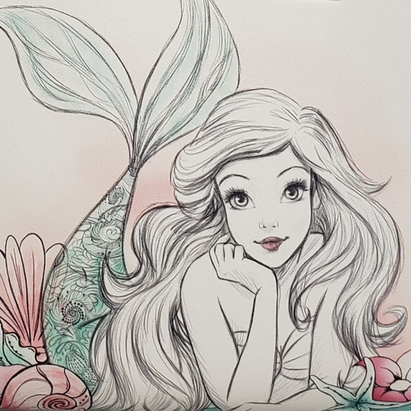 Loungefly Disney Ariel Sketch Satchel and Wallet - Picture 4 of 8